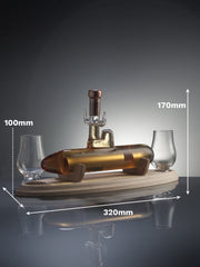 Submarine Whisky Decanter with two glasses