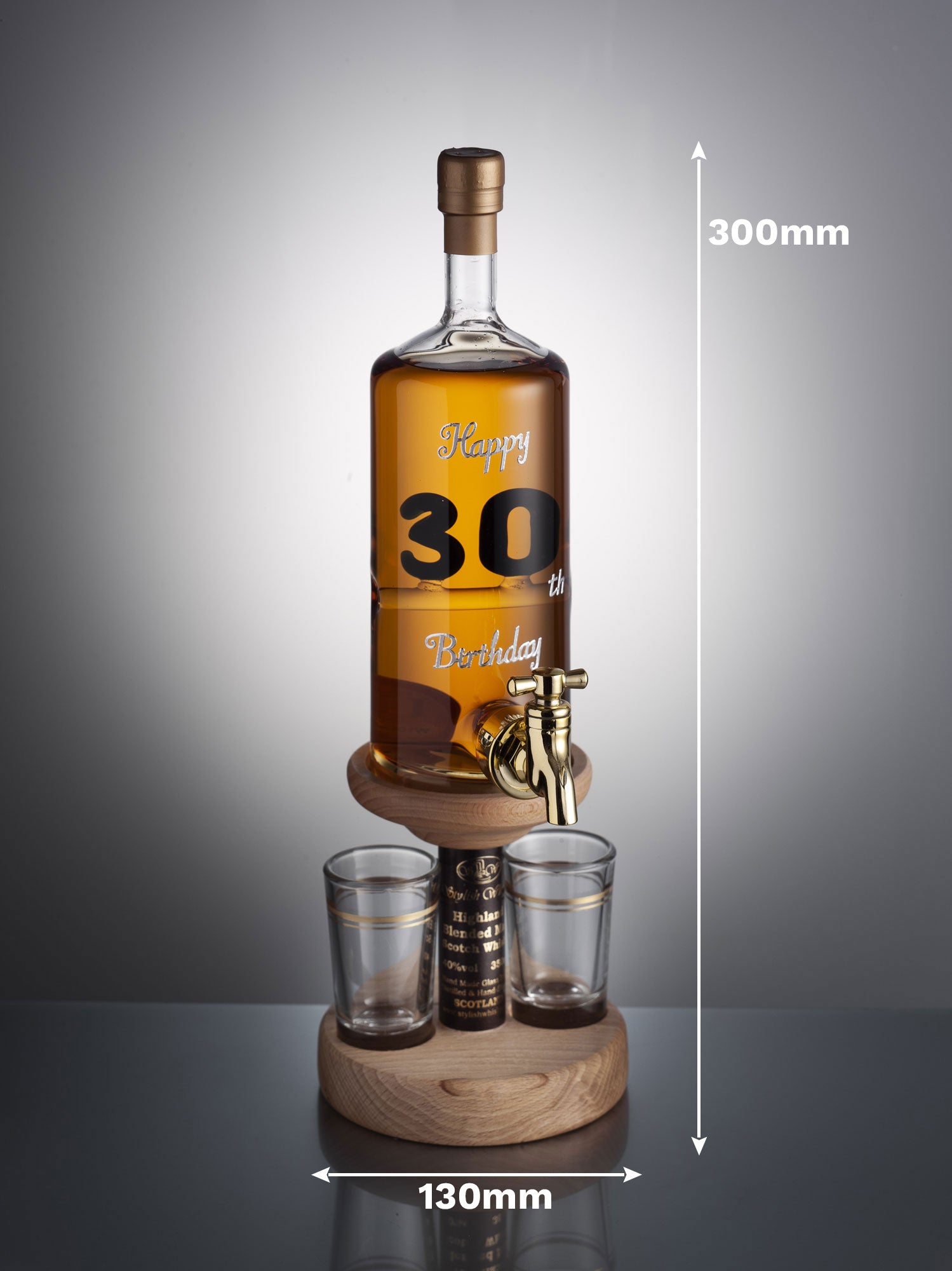 30th Birthday Present Whisky Decanter Refillable 350ml