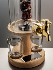 Empty Scottish Bagpiper Refillable Decanter And 2 Shot Glasses