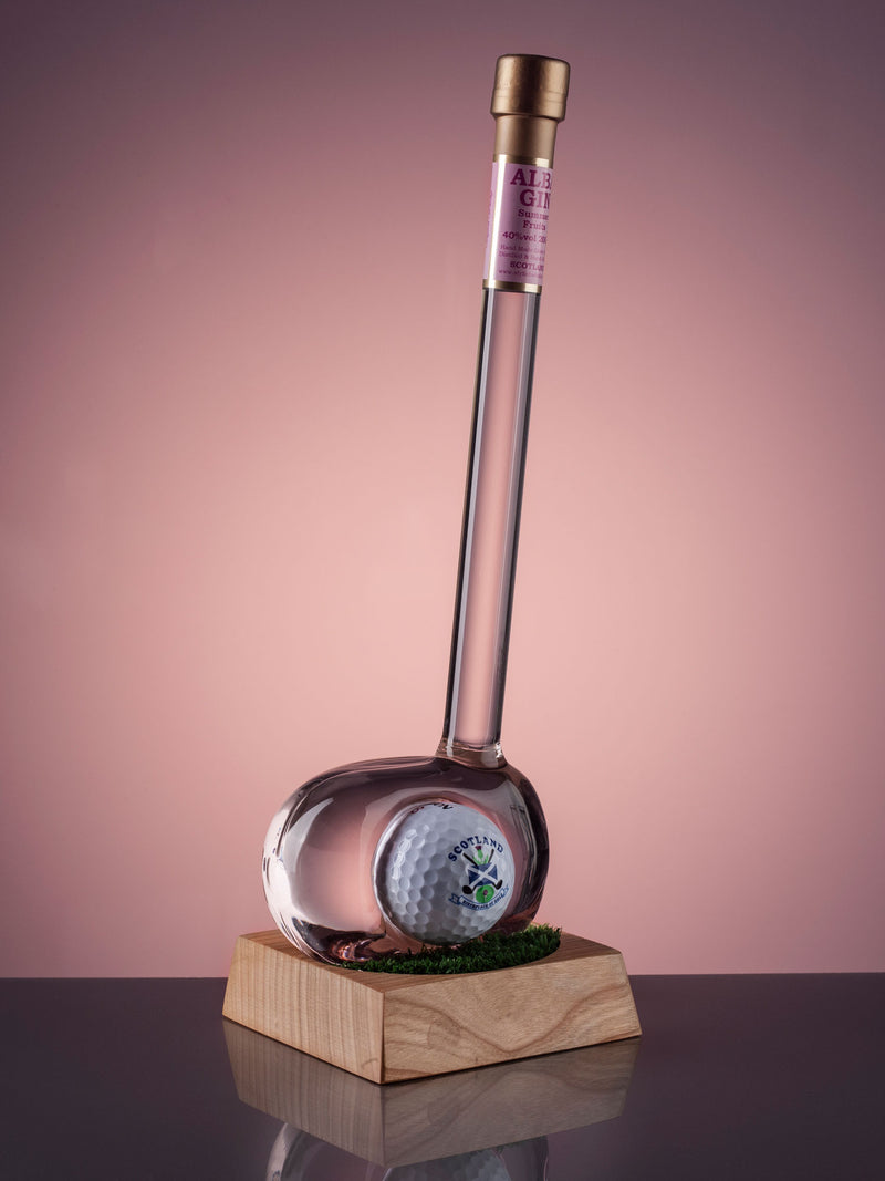 Golf Club Gin Bottle with Message Plaque