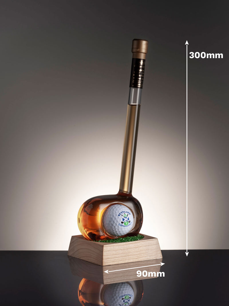 Golf Club Whisky Bottle with Message Plaque