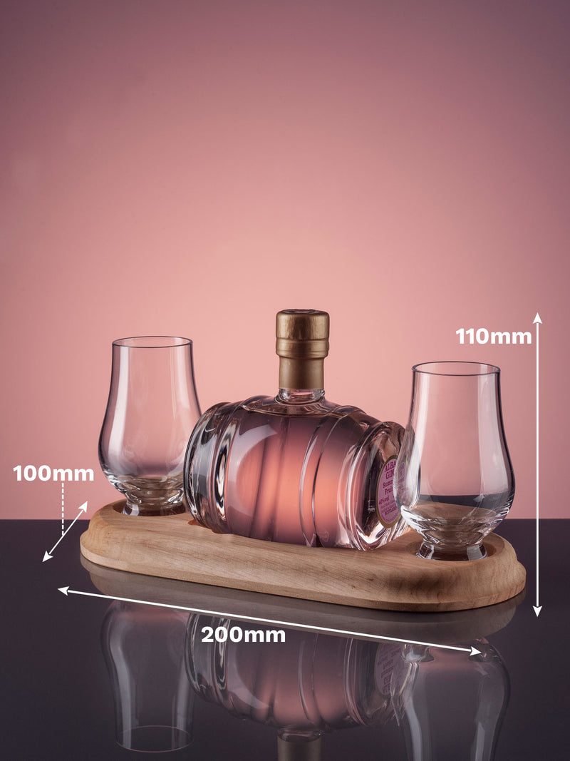  Mini Gin Barrel Decanter with two glasses