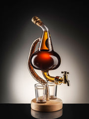 Pot Still Decanter with Tap and two glasses